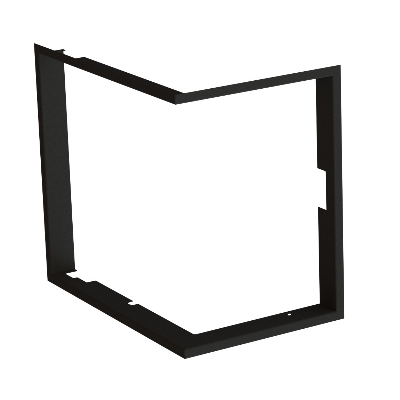 Zazdívací ramček 1x90° černý BeF Therm (V) 6 CP/CL, – pohľad zľava