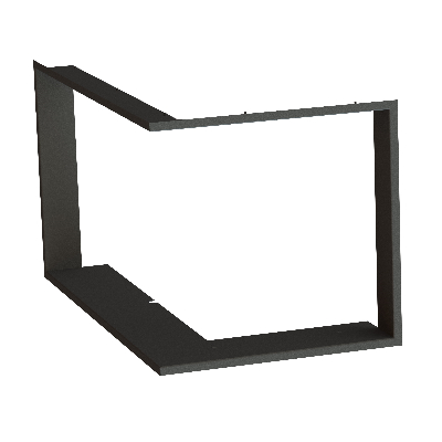 Zazdívací ramček 1x90° černý BeF Therm (V) 10 CP/CL, – pohľad zľava