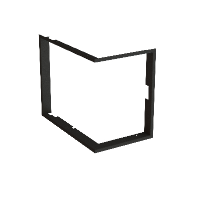 Zazdívací rámeček 1x90° hloubka 80mm, černý, BeF Feel (V) 6 CP(CL – pohľad zľava