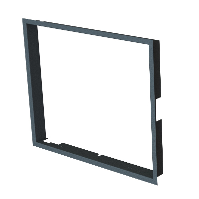 Zazdívací rámeček 1x90° hloubka 80mm, černý, BeF Therm (V) 6 – pohľad zľava